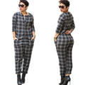 2016 Fashion Autumn winter Casual Long sleeve lattice rompers womens jumpsuit combinaison femme Easygocat