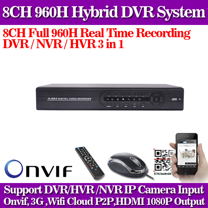 Фотография CCTV DVR WIFI 8 Channel ONVIF 8ch H.264 960h Super DVR Security Protection System 1080P HDMI Output DVR/NVR/HVR Recorder