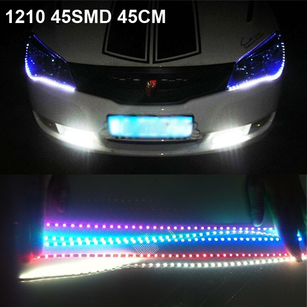 New 2014 2x45cm 1210 45SMD Universal Car Styling DRL strip LED Daytime running lights waterproof 4 C