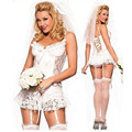 2016 Europe and America sexy lingerie white lace wedding dress bridal suite containing garter fun pajamas