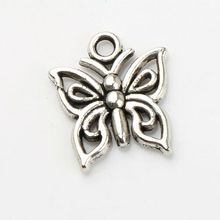 42pcs MIC 12.8×14.8mm Antique Silver Open Papilio Butterfly Charms Pendants Jewelry DIY Fit Bracelets Necklace Earrings L1111