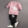 2017 new baby boy girls clothes fashion cartoon children sets long sleeve o neck 2pieces t
