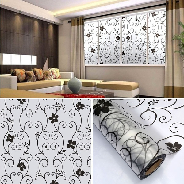 Privacy Window Film Window Cover Frosted Flower Design floral Self Adhesive 