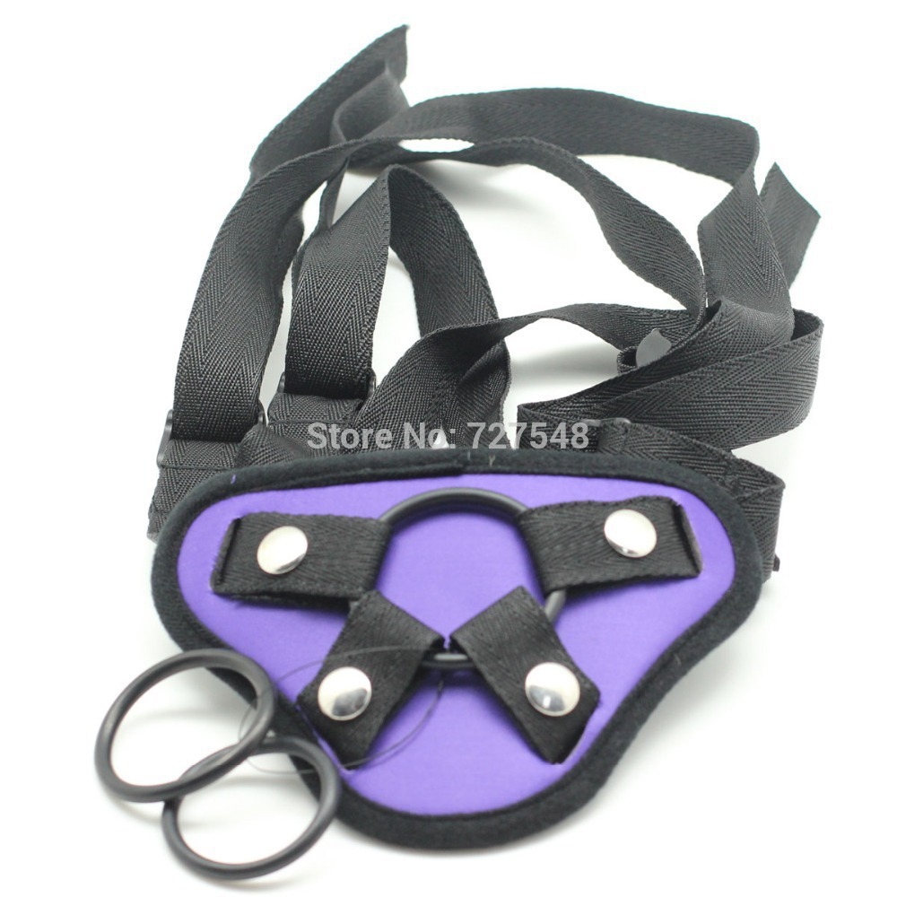 Image of Purple satin strap on dildo harness,plus size adjustable Strapon Strap On harness Sex Toys For Woman for different Big Dildo