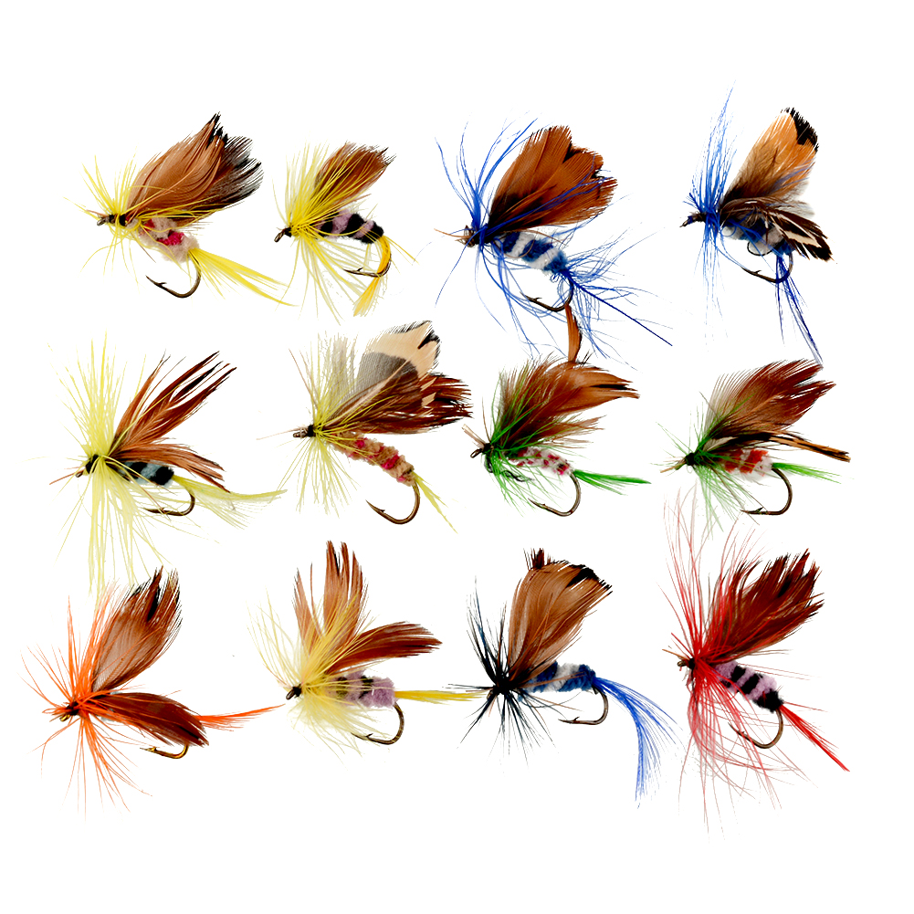 Image of 2016 New 12x Lots Fishing Lures Dry Fly Fishing Tackle Butterfly Barb Single Hooks Useful Hot Sale Leurre Souple Drop Shipping