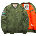 2017 New Mens Autumn Winter Thicken Army Green Military Motorcycle Ma 1 Flight Jacket Pilot Air