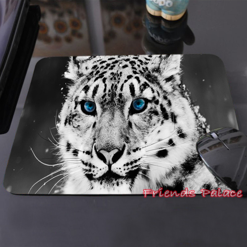 Best Sales Customized Mouse Pad Wild Animals Blue Eyes Feline Snow Leopards Computer Notebook Rectangle Rubber Mouse Mat Pad