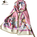 Autumn Winter Warm Cashmere Scarfs Women Pink Pashmina Scarves Cute Owl Shawls Ladies Brand Designer Scarf
