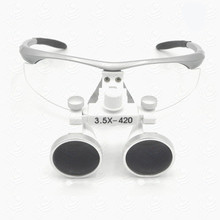 Nuevas adquisiciones! 3.5X lupas binoculares uso médico dentales ajustables manifier con vidrio óptico en color plata