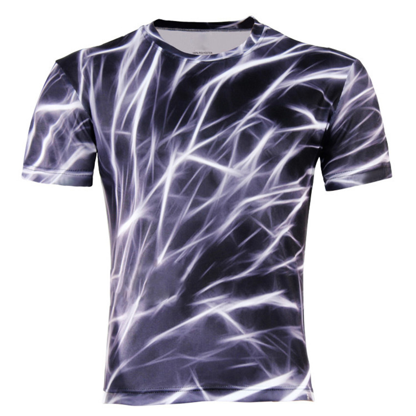 Image of 2015 Men Fashion 3D Animal Creative T-Shirt, Lightning/smoke lion/lizard/water droplets 3d printed short sleeve T Shirt M-4XL