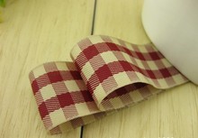Free Shipping 25mm 1 Weave font b Scotish b font Checked Ribbons Grid Ribbon 50yard lot