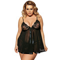 New Sexy Underwear Plus Size 6XL Women Sexy Lingerie Ladies Deep V Neck Spaghetti Strap Transparent