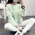 Free Shipping 2013 Hot Sale Women Long Sleeve Pullover Hollow Knitwear O neck Jacquard Sweater