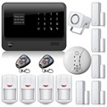 Black Alarm System APP Remote Control WiFi Network GSM GPRS OLED SMS Wifi Alarm System Security
