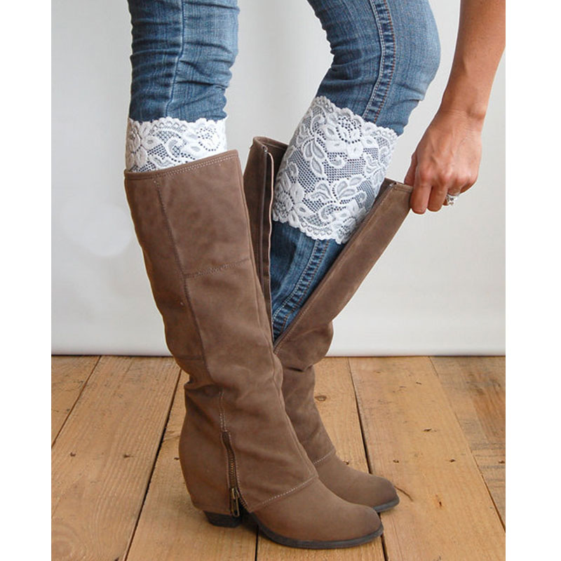 Stretch Lace Boot Cuffs Women GIRLS LEG WARMERS Tr...