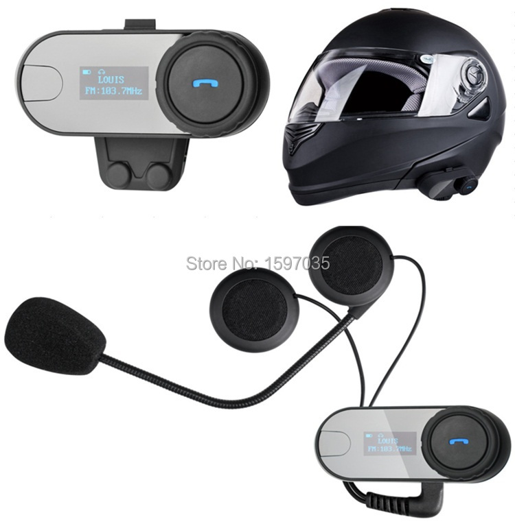 Image of 2015 New Updated Version!!1PCS (3280ft) BT Bluetooth Motorcycle Helmet Intercom Interphone Headset with LCD screen + FM Radio