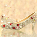 crystal lady s formal shoes Jeweled 5cm Low Heel Bridal Evening Prom Party Wedding Dresses Bridesmaid