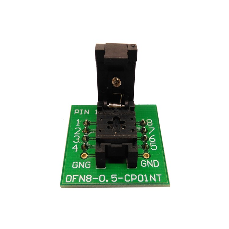QFN8 DFN8 WSON8 Programming Socket Pogo Pin Probe Adapter Pin Pitch 0.5mm IC Body Size 2x3mm Clamshell Test Socket Programmer