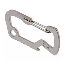 New Arrival Survival Camping Hiking Rescue Gear Mini Carabiner Keychain EDC Multi Tool HS
