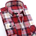 100 Cotton Men Fashion Brand Clothing Autumn Slim Fit Long Sleeve Flannel Shirt Plaid Sanding Shirt