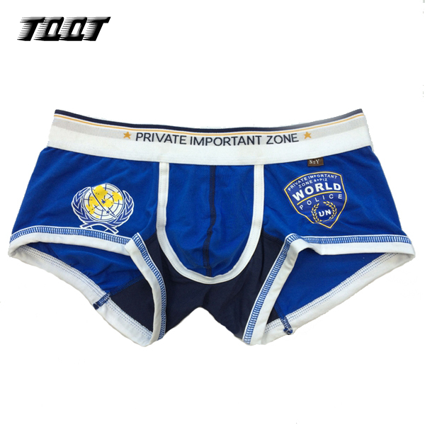 Image of New fashion men's underwear un police print high quality men's boxers hot sale boxers for men total 4 colours 5U0408