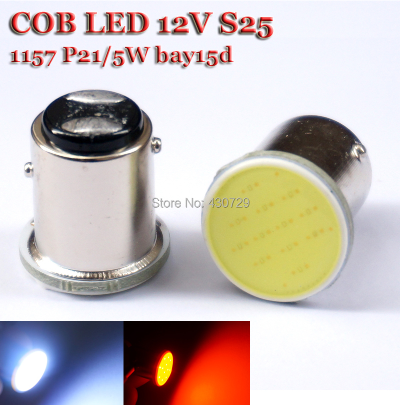 Image of 10X 1157 Bulb Led COB Light P21/5W Brake Tail Turn Signal Light Parking Backup Bulb Lamp White Red