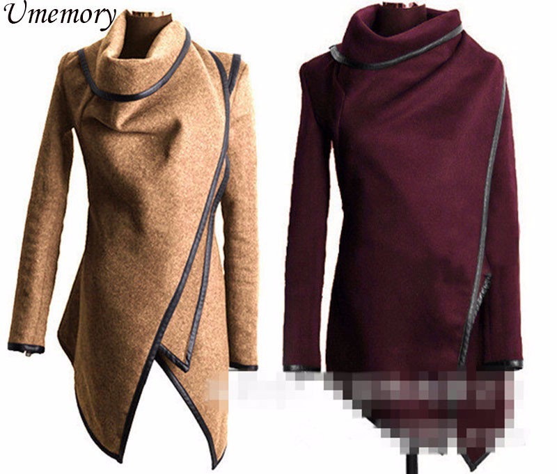2015 New Fashion Winter Woolen Overcoat Women Jackets Woolen Coat Free Shipping Casaco FemininoTurn-Down Collar Zipper Jacket 