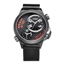 MEGIR Brand Luxury Silicone Belt Water Resistant Multiple Time Zones Men Watches Analog Quartz Watch Reloj