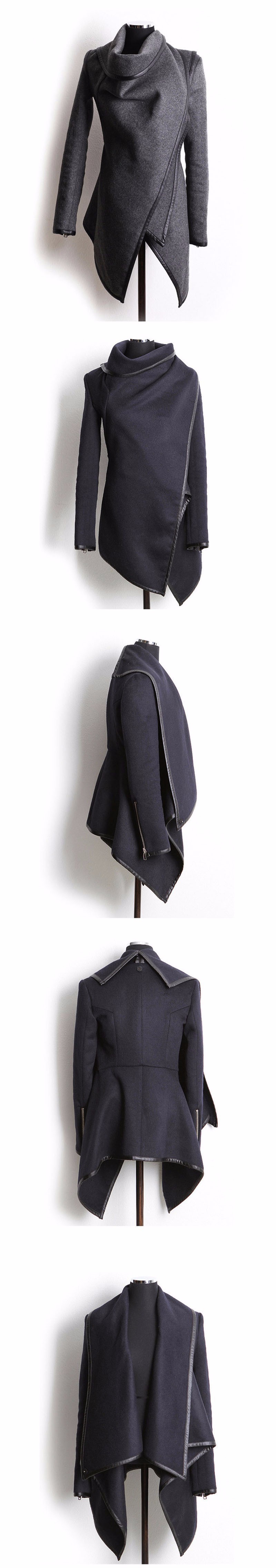 2015 New Fashion Winter Woolen Overcoat Women Jackets Woolen Coat Free Shipping Casaco FemininoTurn-Down Collar Zipper Jacket (2)