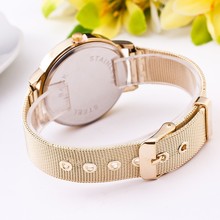 Classical Simple GENEVA Gold Stainless Watches Women 2015 Casual steel Quartz Dress Watches Wrist watch Wholesale