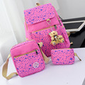 2016 Women Backpack With Bear School Bags For Teenagers Girls Daily Backpacks Star Printing Bookbag Cute