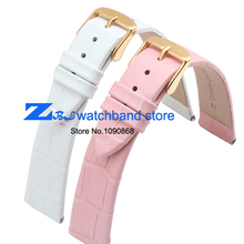 ultra-thin Genuine leather watchband watch belt strap wristwatches band 10mm 12mm 14mm 16mm 18mm 20mm female pink white