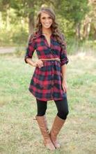 New 2016 Fashion Women Novelty long Sleeve Turn-down Collar casual Plaid Women Shirt Dress top belt