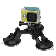 For Gopro Accessories Car Windshield Triple Vacuum Suction Cup Fat Gecko Mount For GoPro Hero 4 3 Xiaoyi SJ4000 SJ5000 SJ6000