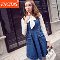 Korean Denim Dress Women Fashion Clothing Spring Summer Dress 2016 Casual Slim High Waist Sexy Mini