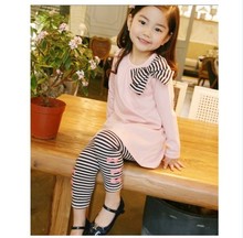 New 2015 autumn children clothing suits girls clothing set child cotton sportswear set girl casual suit