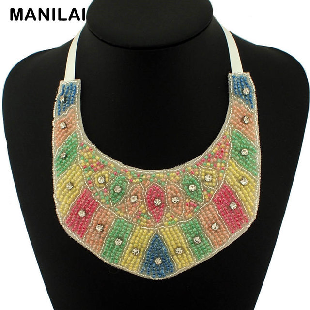 multicolor glass wanita collar palsu chokers kalung multicolor glass wanita collar palsu chokers kalung