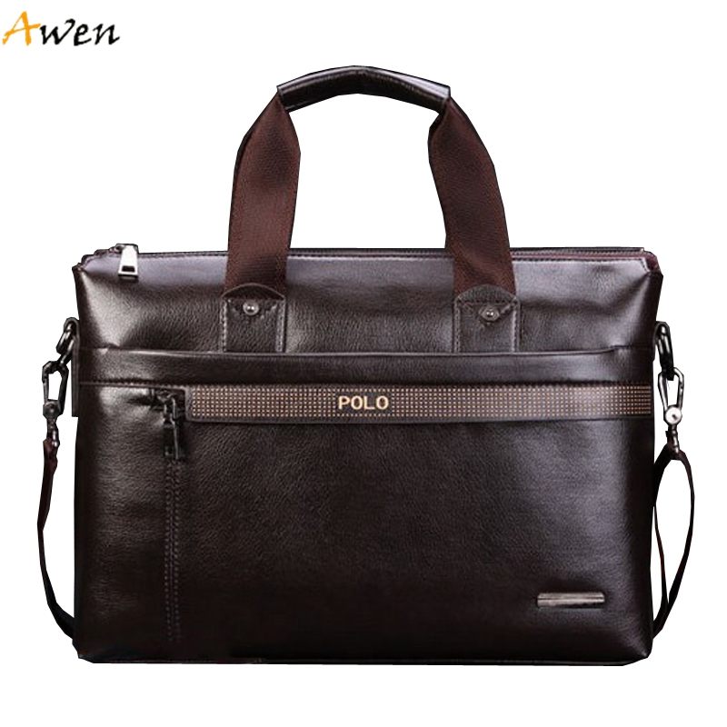 Awen Hot Sell Promotion Simple Dot Design Famous Brand Business Men Briefcase Bag Luxury Wholesale Leather