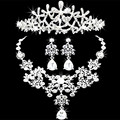 Nigerian Wedding African Beads Newly Collar Necklace V Earring Princess Tiara Hairbands Headdress Rhinestone Bridal Jewelry