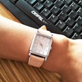 beige leather strap women watches small wrist watch