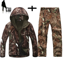 TAD Gear Tactical Soft Shell Camouflage Outdoor Jacket Set Men Army Sport Waterproof Hunting Clothes Set Military Jacket + Pants