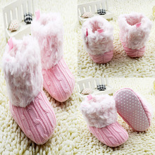 Infant Baby Toddler Crochet Knit Fleece Boots Warm Knit Bootee Crib Shoes Socks