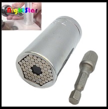 Free shipping 2PCS Gator Grip Multi-function Ratchet Universal Socket 7-19mm Power Drill Adapter car Hand Tool Set Repair Kit