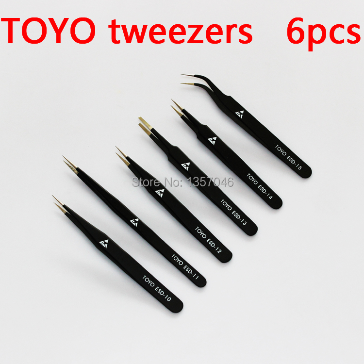 1* TOYO ESD-10 Non-magnetic Steel Anti-static Tweezers Forceps 