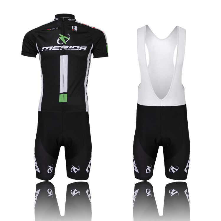 Image of Fashion Men's Black Green Merida Cycling Wear Short Jersey Bicycle Bike Jersey Cycling Clothing Top Summer Bike Shirts CD0811