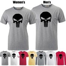 Simple Style Black Punisher Skull Marvel Pattern Printed T-Shirt Men’s Boy’s Graphic Tee Tops Grey White Red