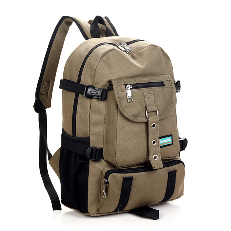 Image of 2014 new Fashion arcuate shouider strap zipper solid casual bag male backpack school bag canvas bag designer backpacks for men