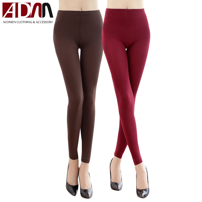 Image of ADM New Arrival Autumn Winter Fashion Sexy Women Leggings Brushed Warmer Solid Candy Colors Seamless Pants Slim Fit Skinny