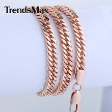5 7 8mm Curb Link Chain Mens Necklace Rose Gold Filled Necklace Customized Jewelry Gift GNM76