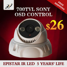 HD 20318S IR Dome security 1/3″ Sony Effio CCD cctv camera 700TVL OSD menu IR 30m ABS case IR zoom camera 3.6mm Free Shipping